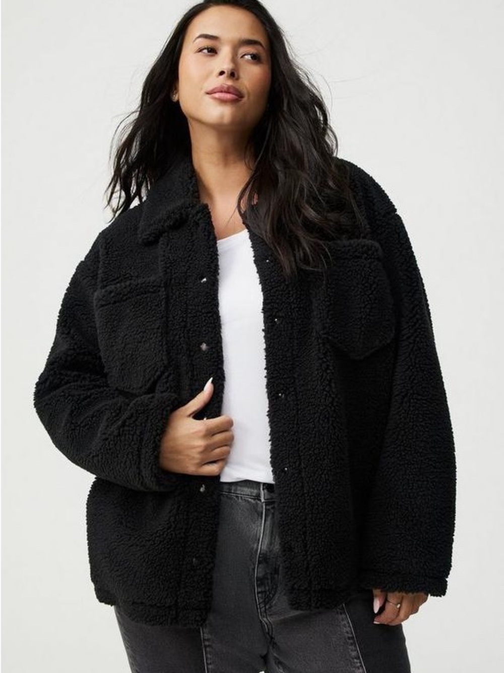 New torrid Black Teddy Sherpa Shacket
